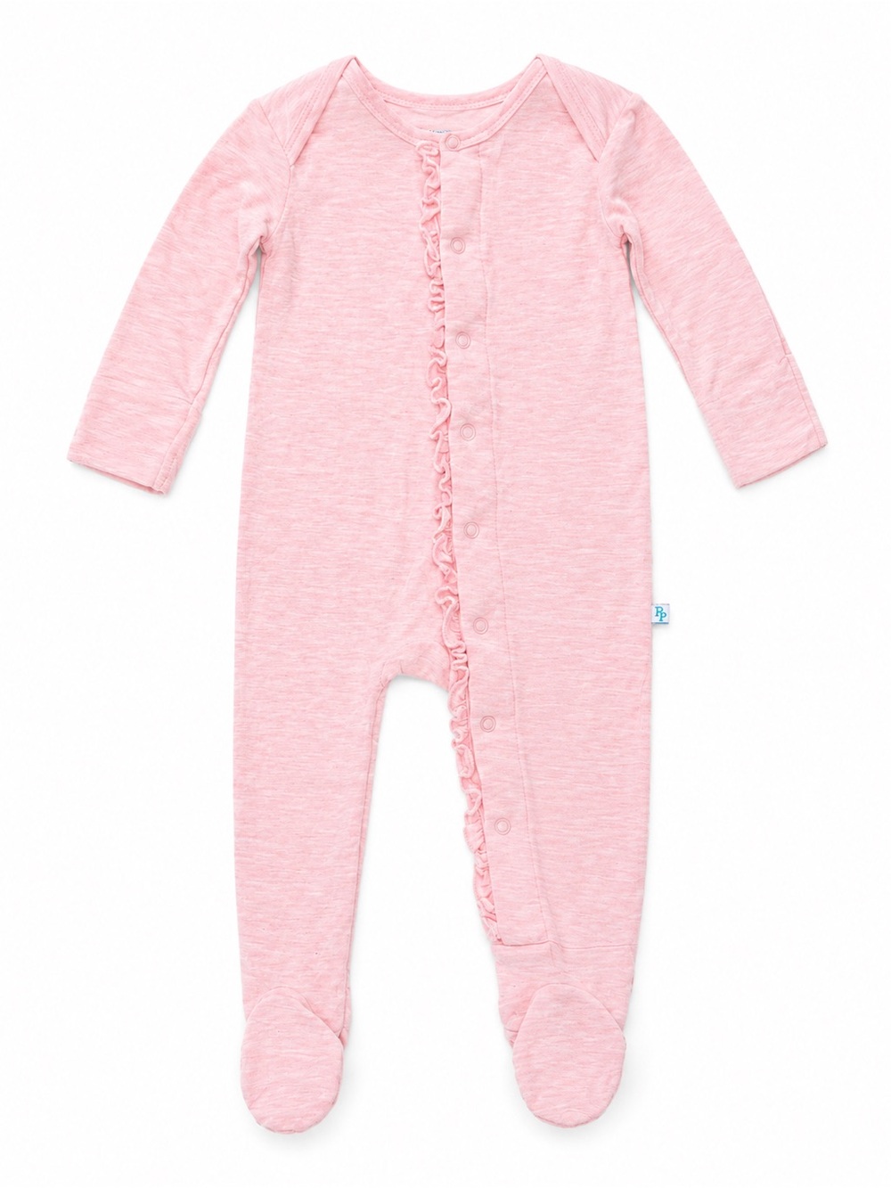 Posh Peanut Pink Bamboo Ruffle Footie Sleeper 9-12 Months
